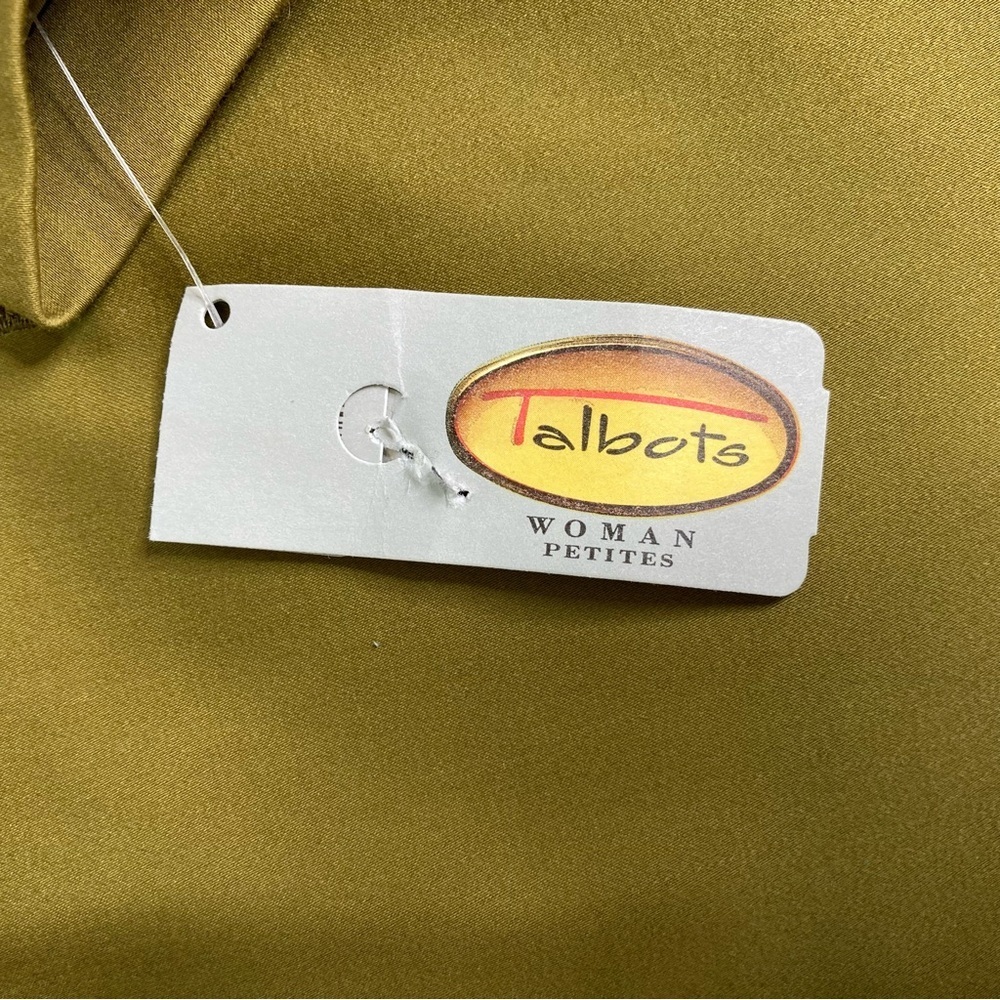 Talbots Three Button Cotton Blend Green Blazer (Plus Size 16W Petite) - Picture 8 of 13